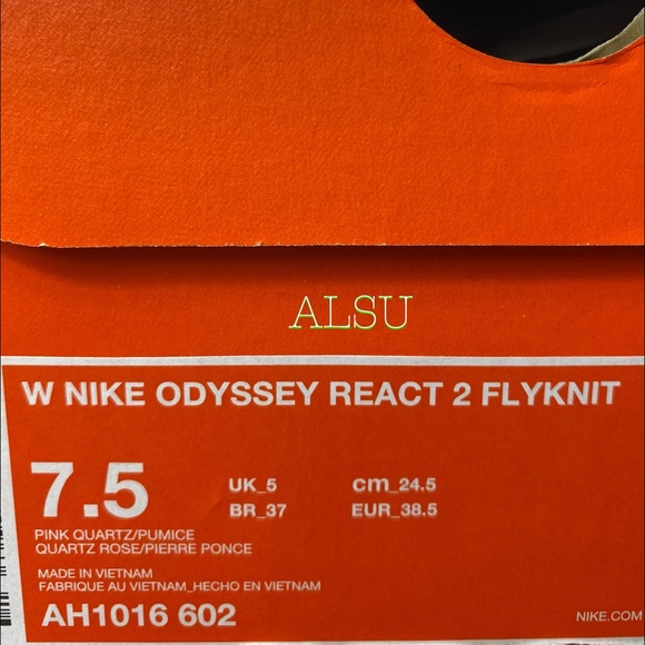 🌿Sale🌿 Nike Odyssey React 2 Flyknit Pink Quartz Women’s AH1016 602 - Picture 11 of 11